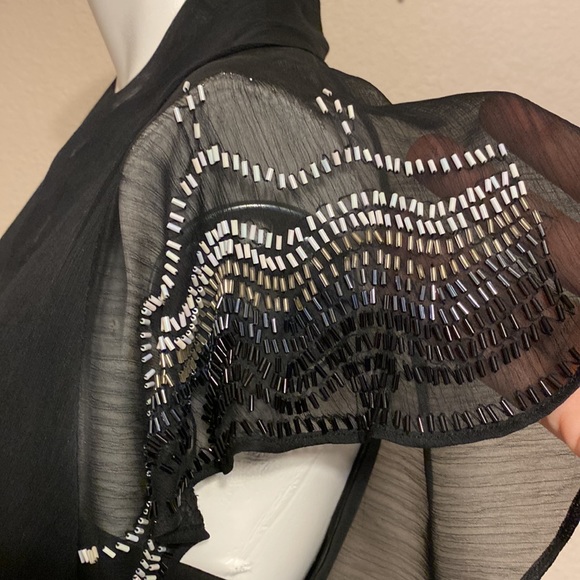 5th Culture Black Dress Beaded Sleeves - Picture 4 of 9
